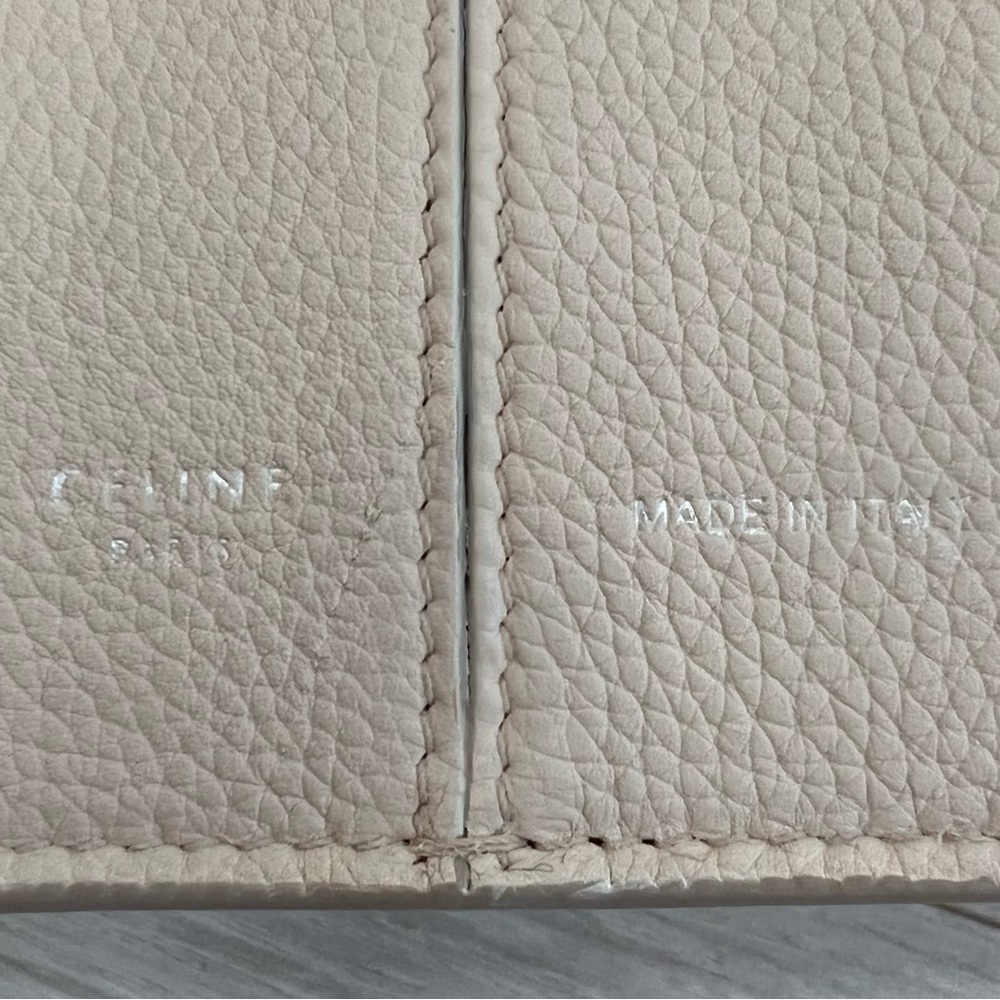 CELINE Tri Fold Small Grained Creamy Calfskin Leather Satchel - Picture 11 of 13